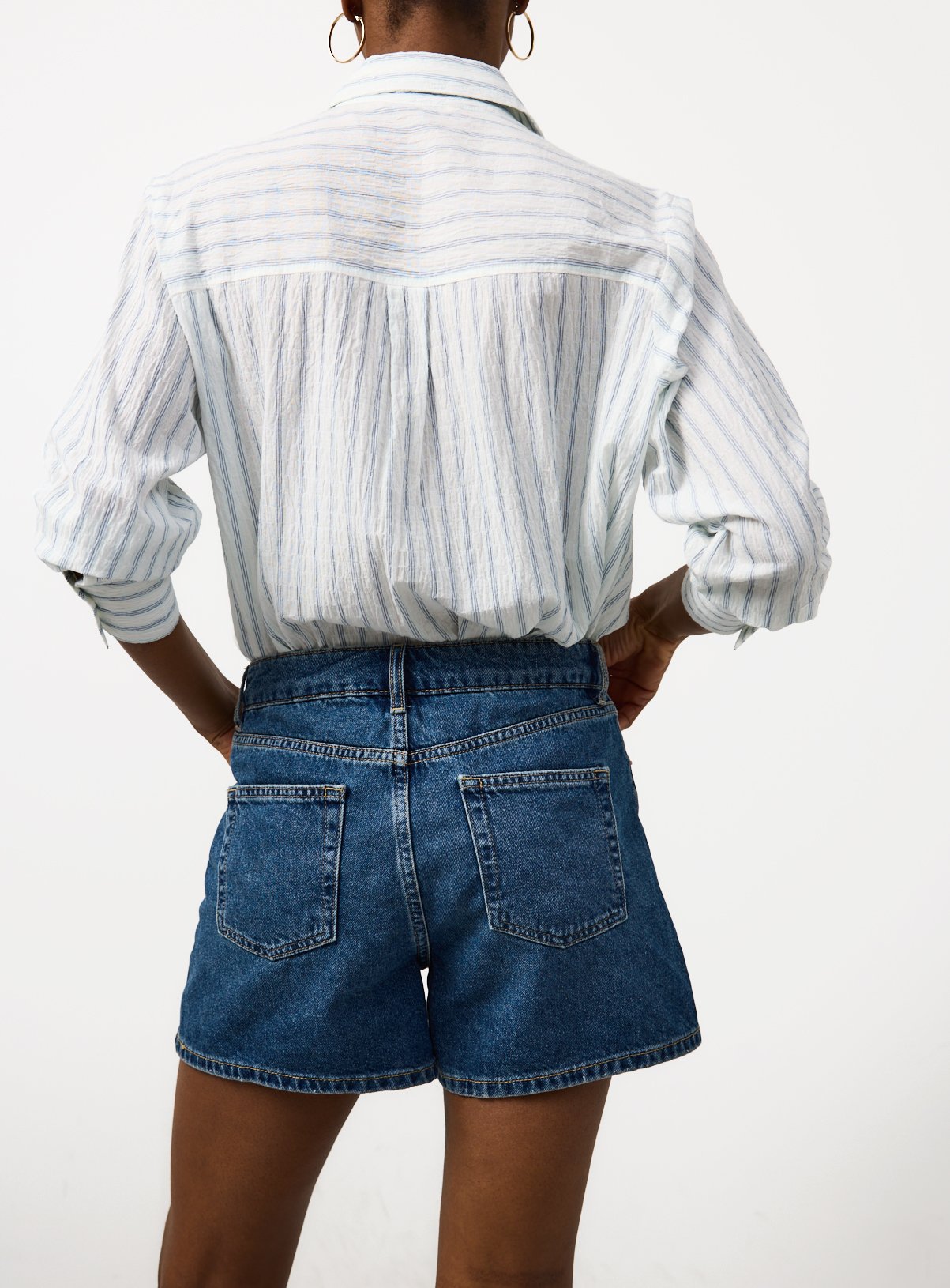 Mid Denim A Line Shorts 14 - Image 4 thumbnail